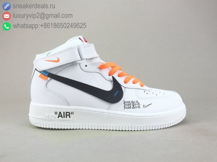 NIKE AIR FORCE 1 HIGH 07 LV8 WHITE BLACK UNISEX LEATHER SKATE SHOES